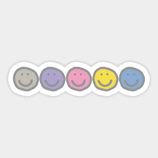 Enlightenment Smiles Five Smiley Face Drawings Sticker